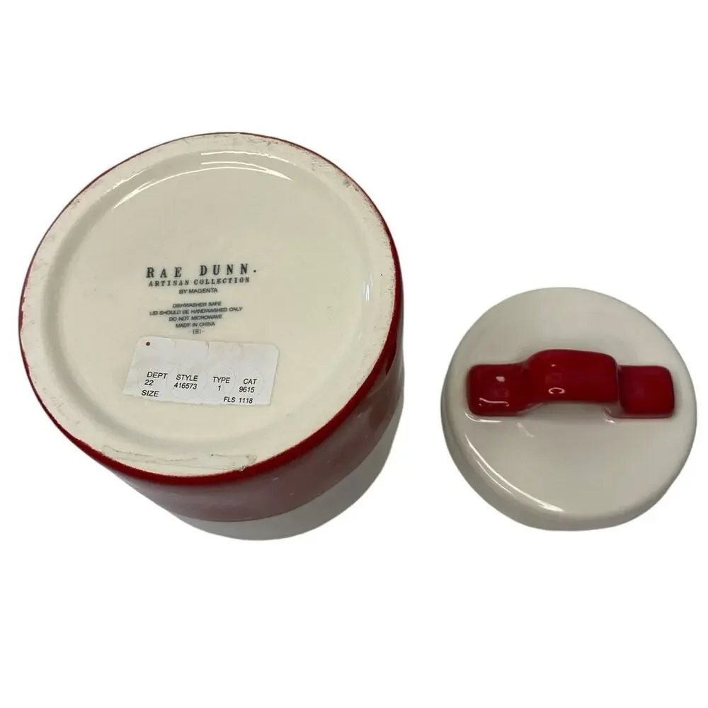 RAE DUNN SANTA PAWS COOKIE JAR, DOG SNACK JAR, STORAGE JAR